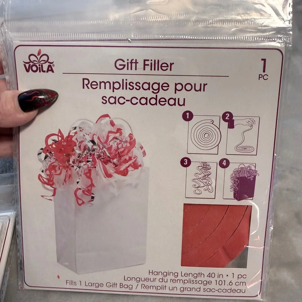 Voila Spiral Gift Bag Filler Lot of 9 New Sealed Assorted Colors 40 Inch